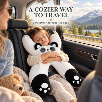 Tyiipro™ Kids Full-Body Car Travel Pillow – Cute Animal Travel Cushion for Road Trips & Naps