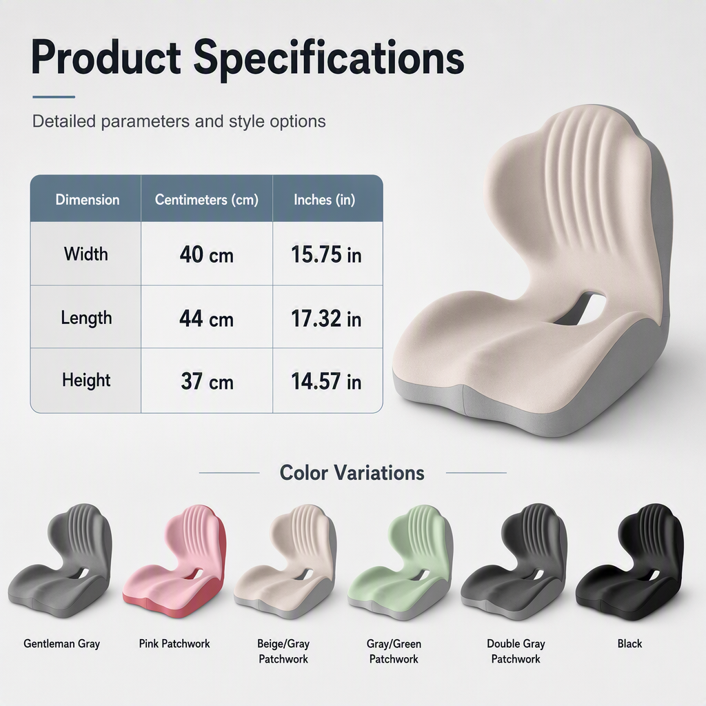 Ergonomic Memory Foam Seat Cushion – Comfortable Support for Office & Car