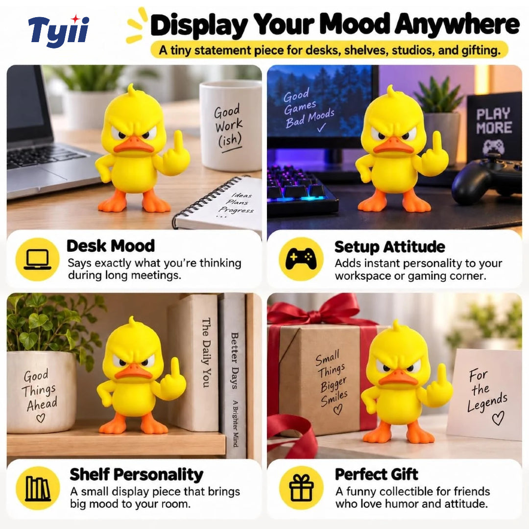 TYII™ Funny Angry Duck Figurine
