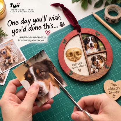 TYII™ Personalized Dog Nose Print Keepsake Ornament – Custom Pet Photo Memorial Christmas Ornament for Dog Lovers