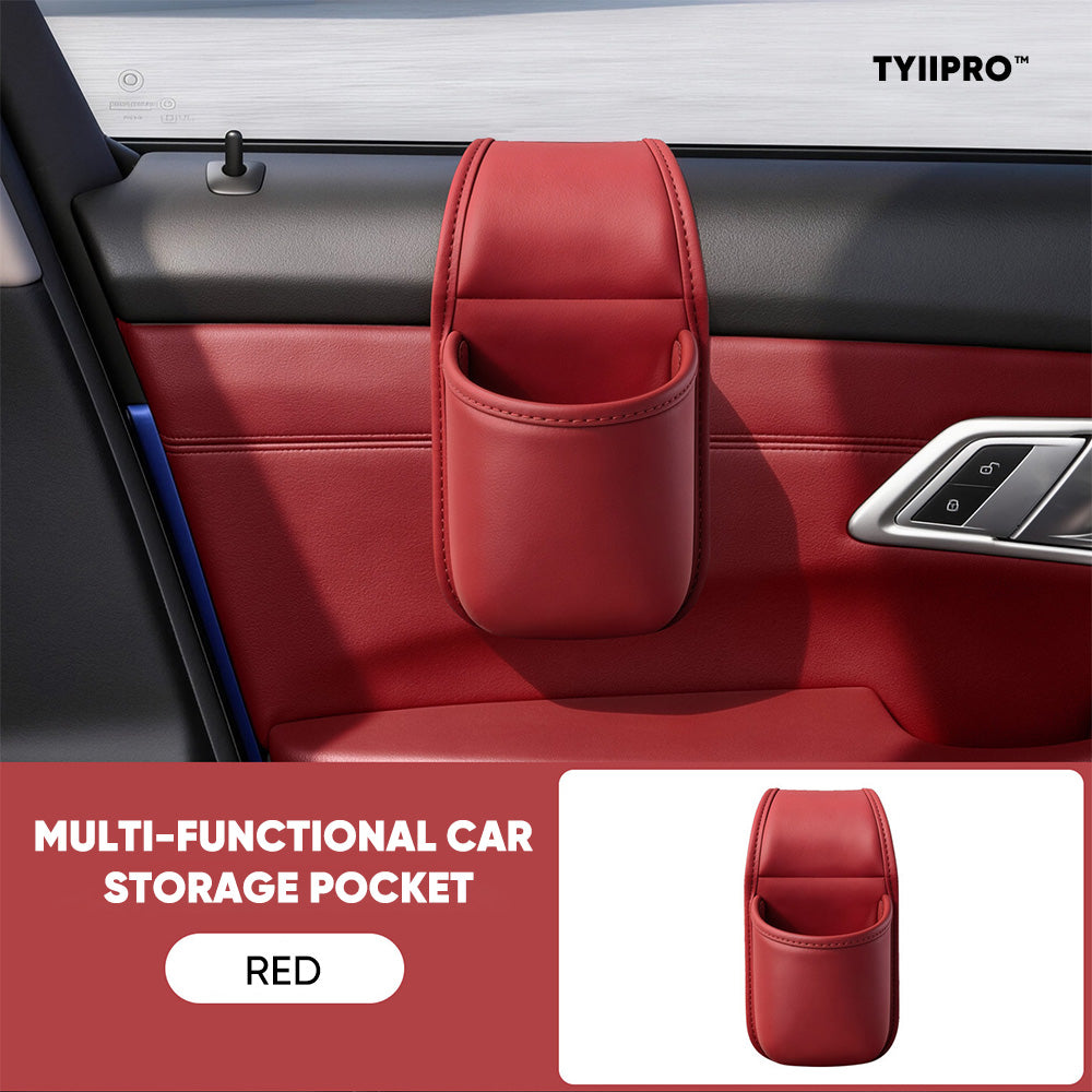 TYIIPRO™ Multifunctional Car Door Storage Pocket – Easy Adhesive Installation with Soft Flannel Lining & Residue-Free Adhesive