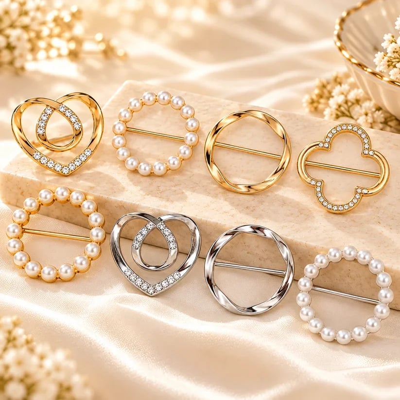 ✨ Women's Metal Shirt Clips – Round & Heart Designs for Loose Clothing