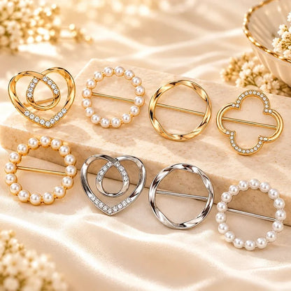 ✨ Women's Metal Shirt Clips – Round & Heart Designs for Loose Clothing