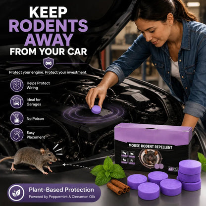 Natural Pest & Rodent Repellent Pucks | Long-Lasting Plant-Based Formula | 12 Piece
