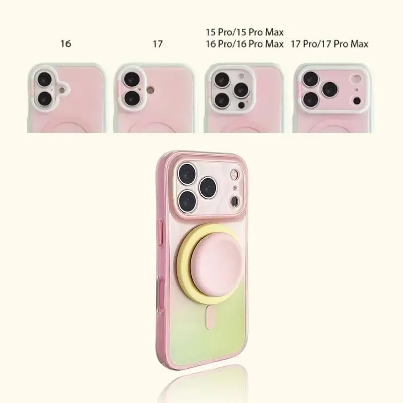TYIIPRO™ Magnetic Gradient Phone Case with Liquid Stand for iPhone