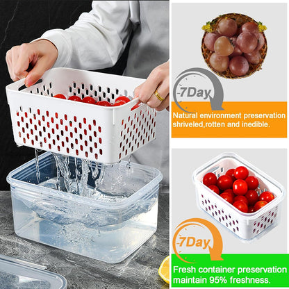 Fruit & Vegetable Storage Containers with Removable Colander