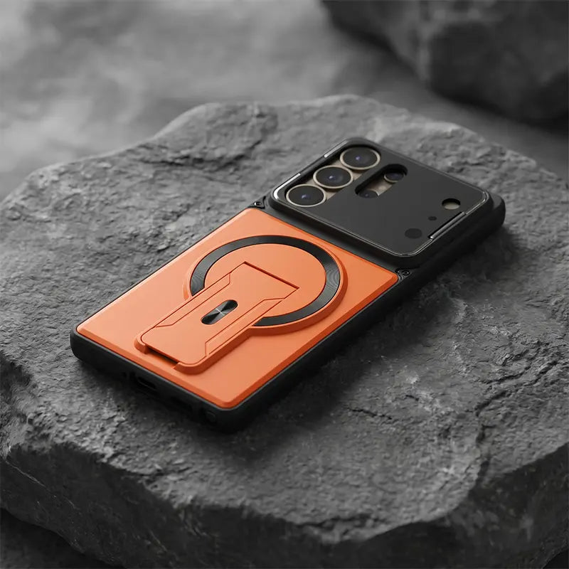 TYIIPRO™ Magnetic Kickstand Phone Case for Samsung Galaxy S Series – Shockproof Slim Case with Camera Lens Protection & Hidden Stand