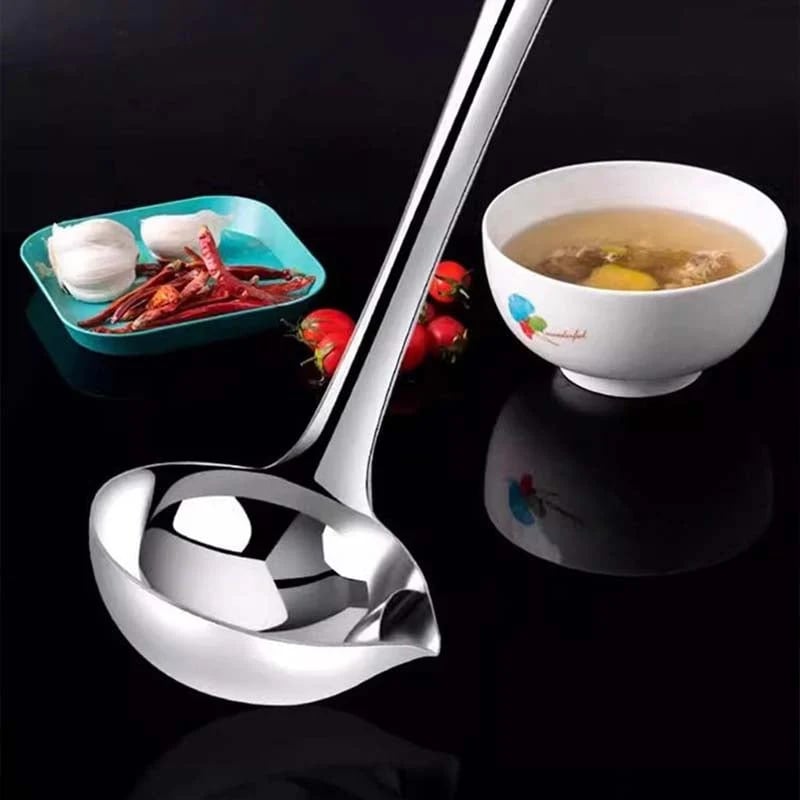2 Counts, Stainless Steel Oil Separator Soup Ladle
