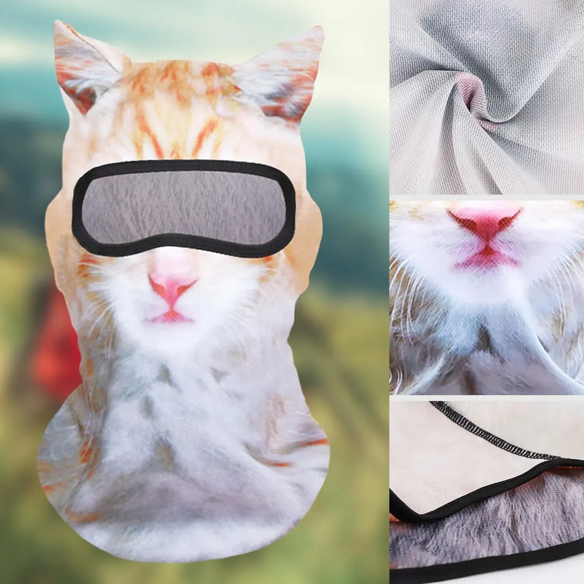 3D Animal Balaclava with Ears | Halloween Face & Neck Hood