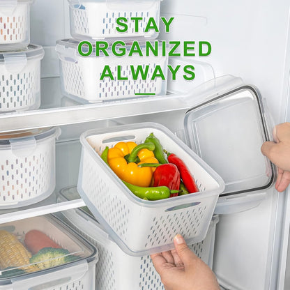 Fruit & Vegetable Storage Containers with Removable Colander