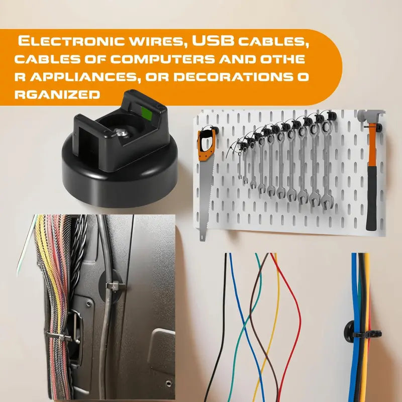 Magnetic Cable Tie Mount Base - Heavy-Duty Magnetic Zip Tie Mounts for Fast & Flexible Cable Management