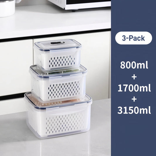 Fruit & Vegetable Storage Containers with Removable Colander