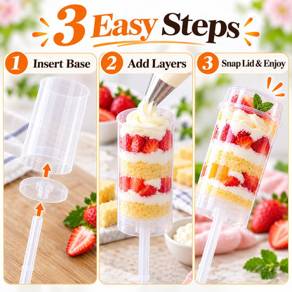 🧁Tyiipro™ Clear Push Pop Containers for Layered Desserts