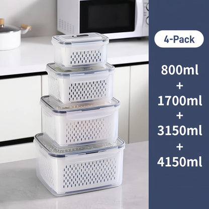Fruit & Vegetable Storage Containers with Removable Colander