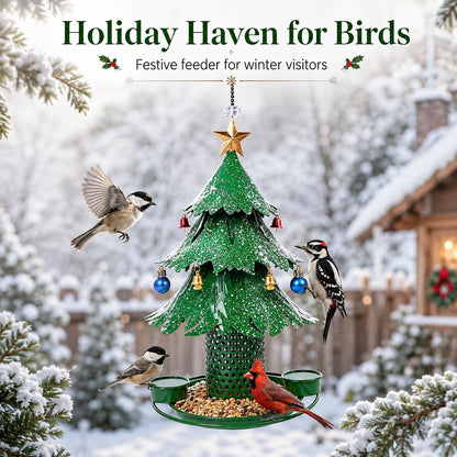 🎄Christmas Tree Bird Feedera🐦Festive Backyard Holiday Decor✨