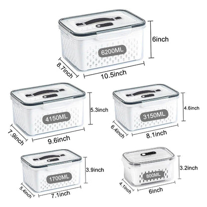 Fruit & Vegetable Storage Containers with Removable Colander