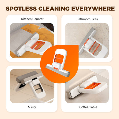🧼 Foldable Mini Mop — No-Mess Squeeze, Wipes Any Surface