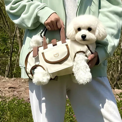 2-in-1 Pet Carrier Shoulder Bag & Backpack with Free Leash – Breathable Carrier for Small Dogs & Cats
