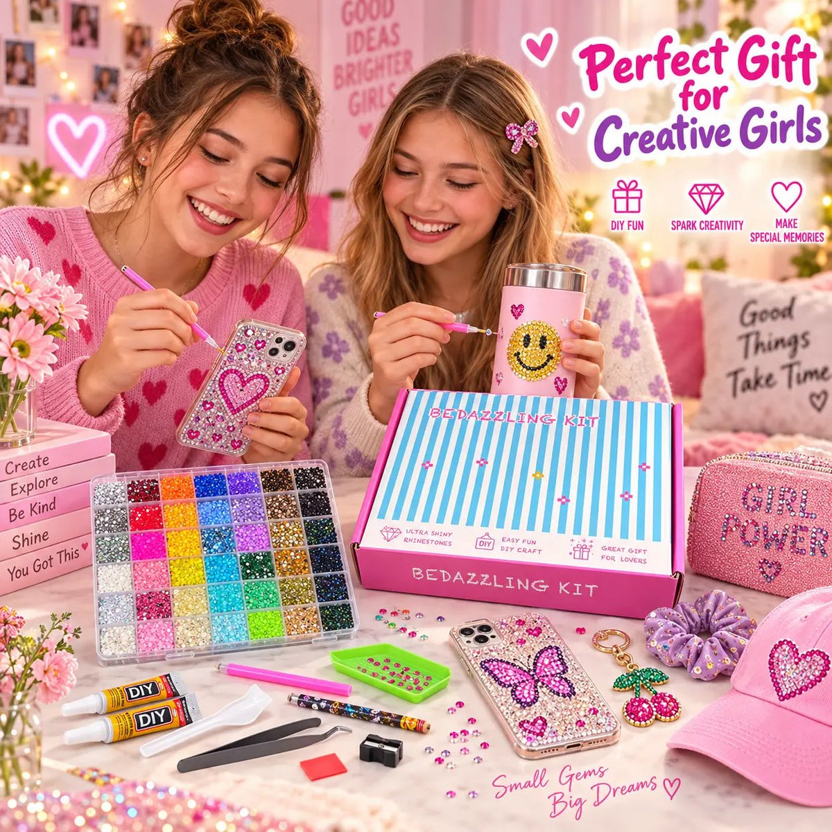 Rhinestone Bedazzling Craft Kit – All-in-One Set with Resin Rhinestones & Tools for DIY Nail Art & Crafts