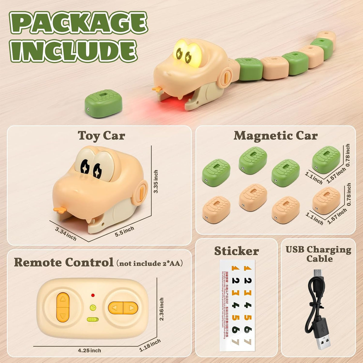 Magnetic RC Snake Game – Remote Control Hungry Snake Toys for Kids