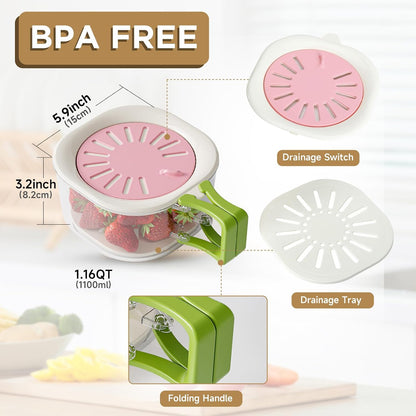 🥬 Tyiipro™  3-in-1 Fruit & Vegetable Washing Bowl with Strainer