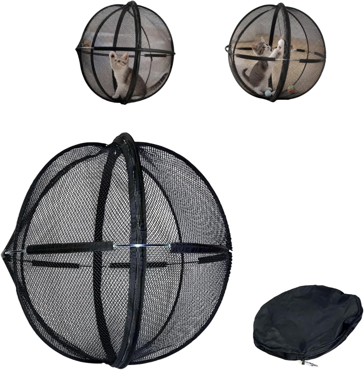 TYII™ 360° Rolling Cat Playpen – Portable Pop-Up Outdoor Cat Enclosure, Foldable Mesh Catio Ball for Indoor & Outdoor Play