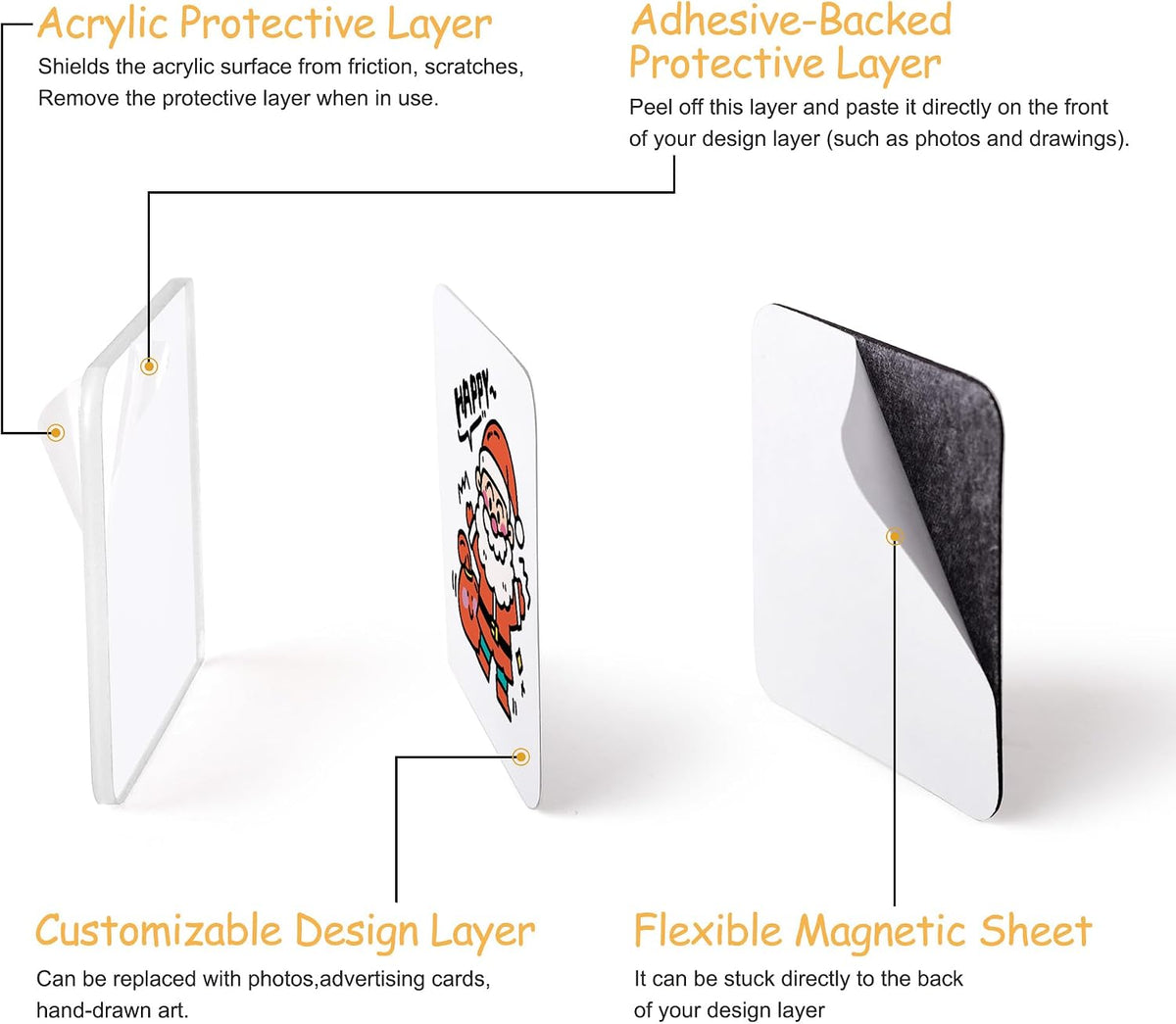 DIY Fridge Magnet Kit – Clear Acrylic Magnetic Pieces for Photos & Crafts