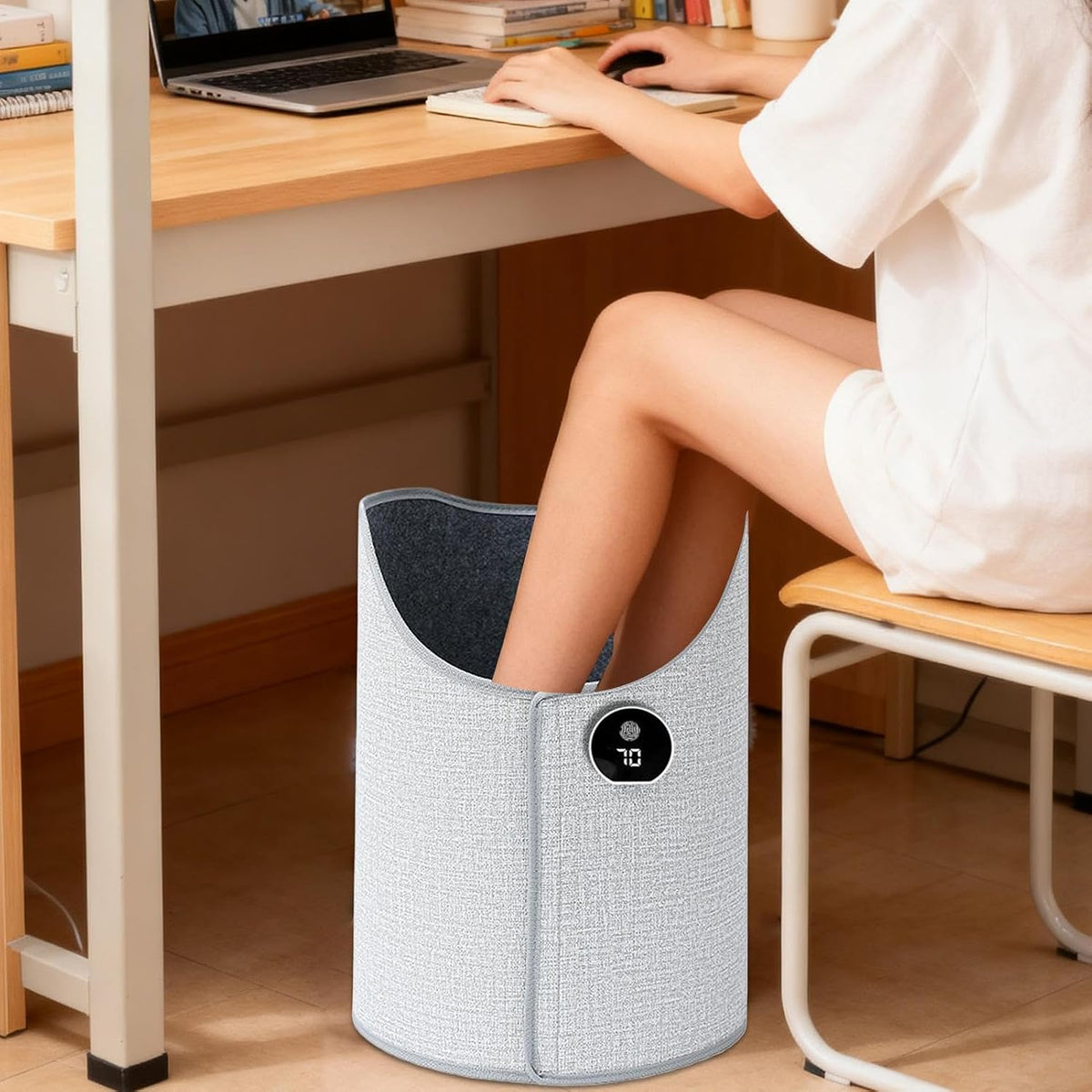 TYII™ 360° Electric Foot & Leg Warmer – 5-Level Under Desk Heater with Digital Display