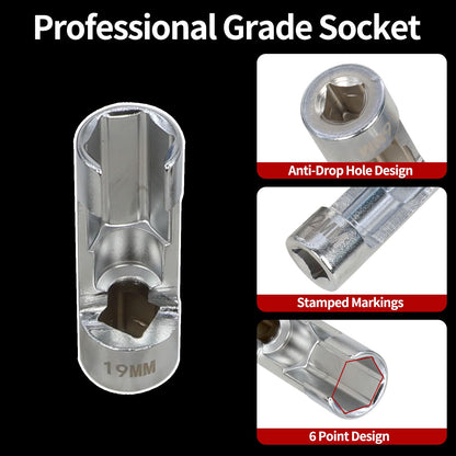 Tyiipro™ 14PCS Diesel Injector Fuel Line Socket Set – 8-22mm Flare Nut Sockets