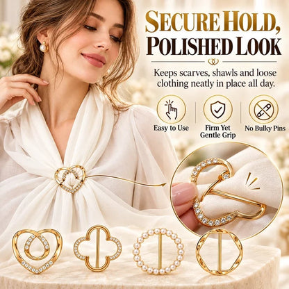 ✨ Women's Metal Shirt Clips – Round & Heart Designs for Loose Clothing