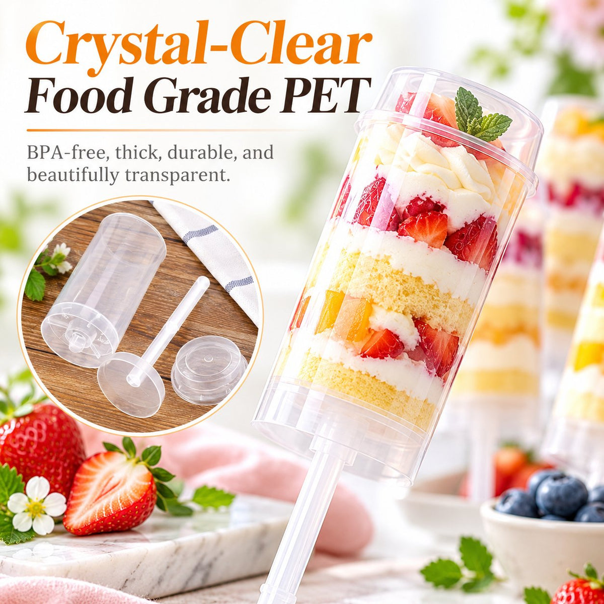 🧁Tyiipro™ Clear Push Pop Containers for Layered Desserts