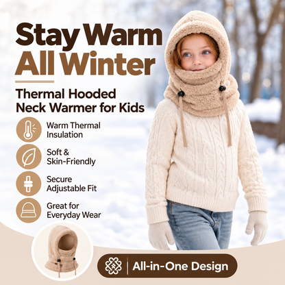 🧣3-in-1 Kids' Winter Hood – Soft Fleece Hat, Face Cover & Neck Warmer❄️