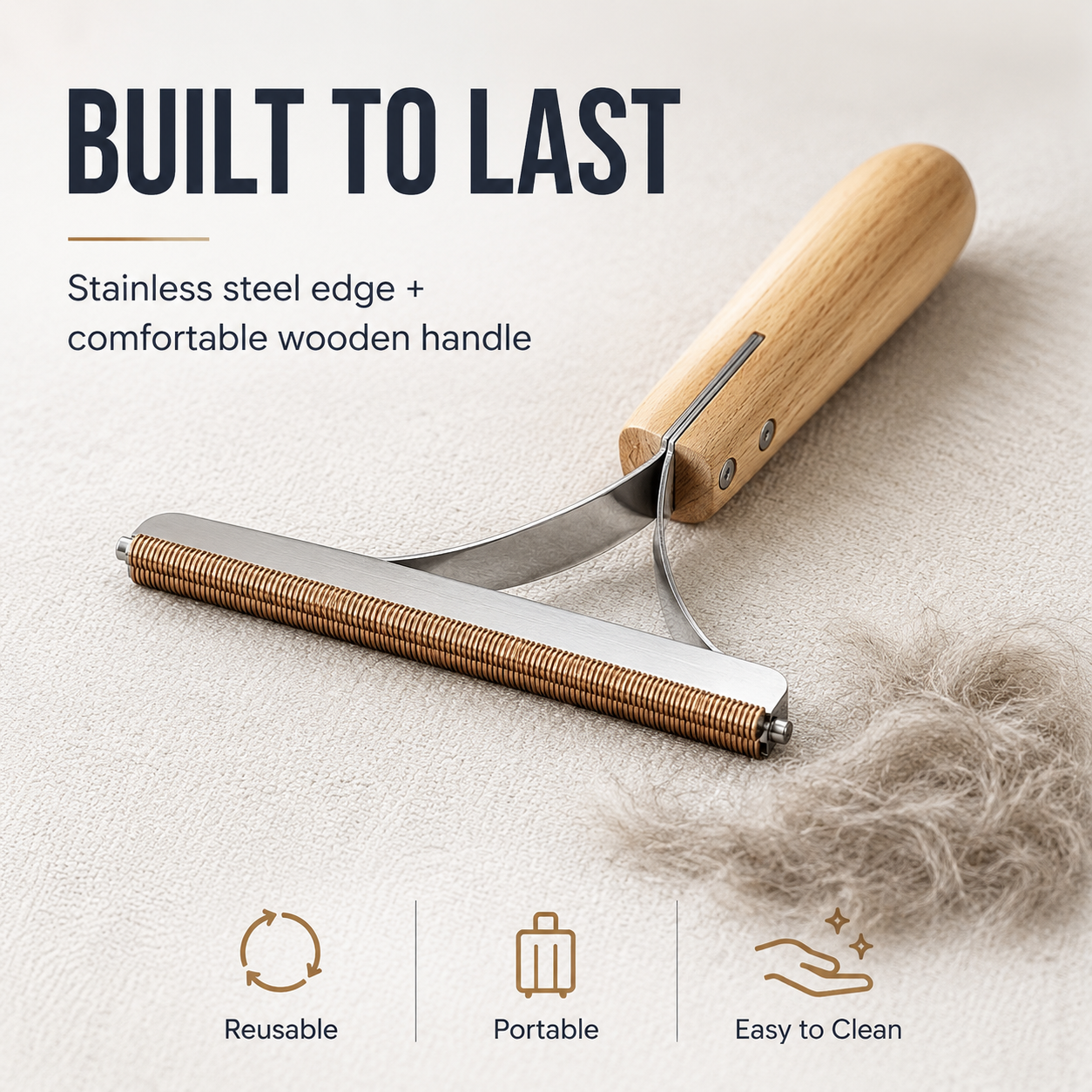 TYIIPRO™ Portable Pet Hair Remover – 3-Layer Reusable Pet Hair Scraper
