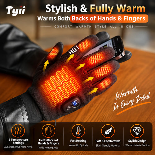 🔥Free Shipping🔥TYII™ Rechargeable Heated Gloves – 5-Level Temperature Control, Touchscreen Winter Thermal Gloves