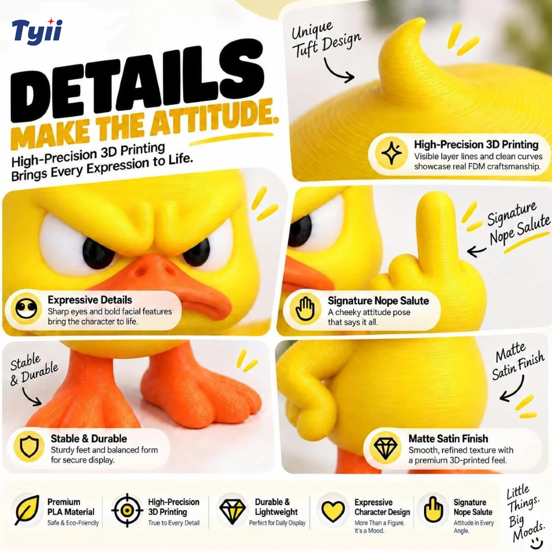 TYII™ Funny Angry Duck Figurine