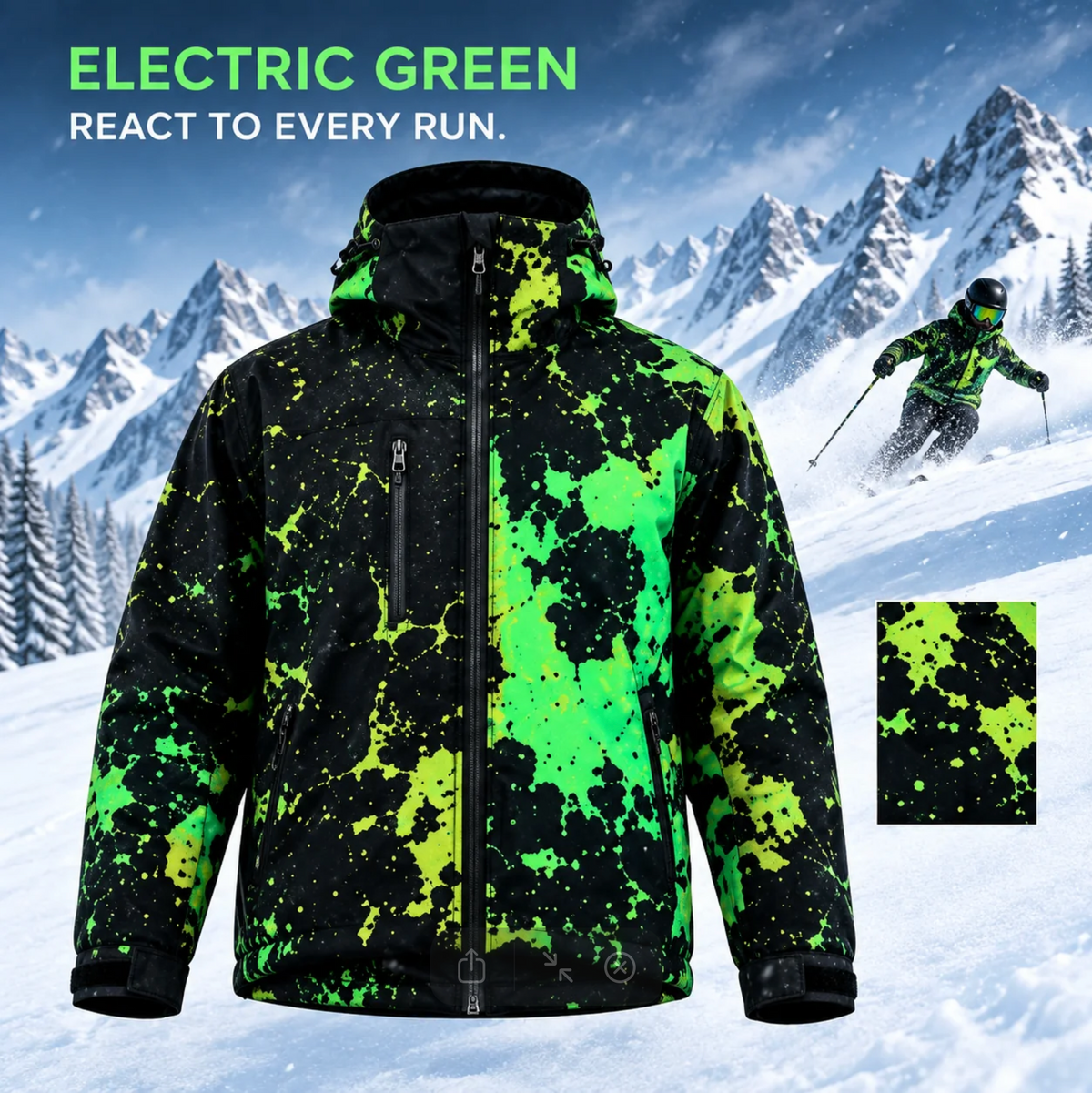 TYII™ Men’s Heat-Reactive Color-Changing Jacket – Waterproof Windbreaker