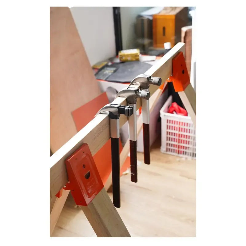 🛠️ 2Pcs Heavy Duty Sawhorse Brackets with Down Clamp