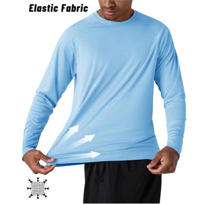Men’s UPF 50+ Long Sleeve Performance Shirt – Quick Dry, Lightweight & Breathable