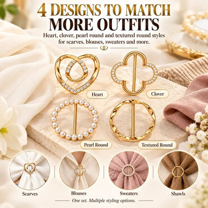 ✨ Women's Metal Shirt Clips – Round & Heart Designs for Loose Clothing