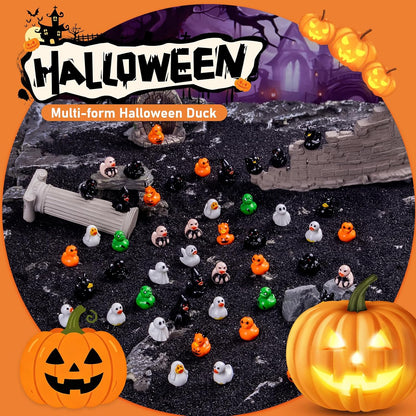 🎃 50PCS Mini Halloween Resin Ducks – 15 Spooky-Cute Styles