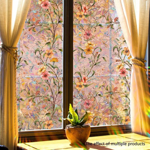 Floral Static Cling Window Stickers – No-Residue, Repositionable & Cut-to-Fit