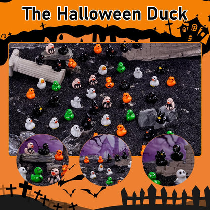 🎃 50PCS Mini Halloween Resin Ducks – 15 Spooky-Cute Styles