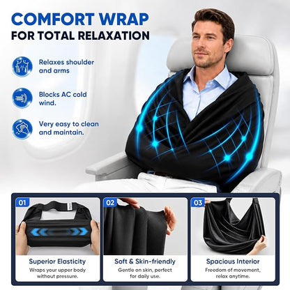 TYII™ 3-in-1 Travel Pillow with Eye Mask – Neck Support for Airplane, Car & Train