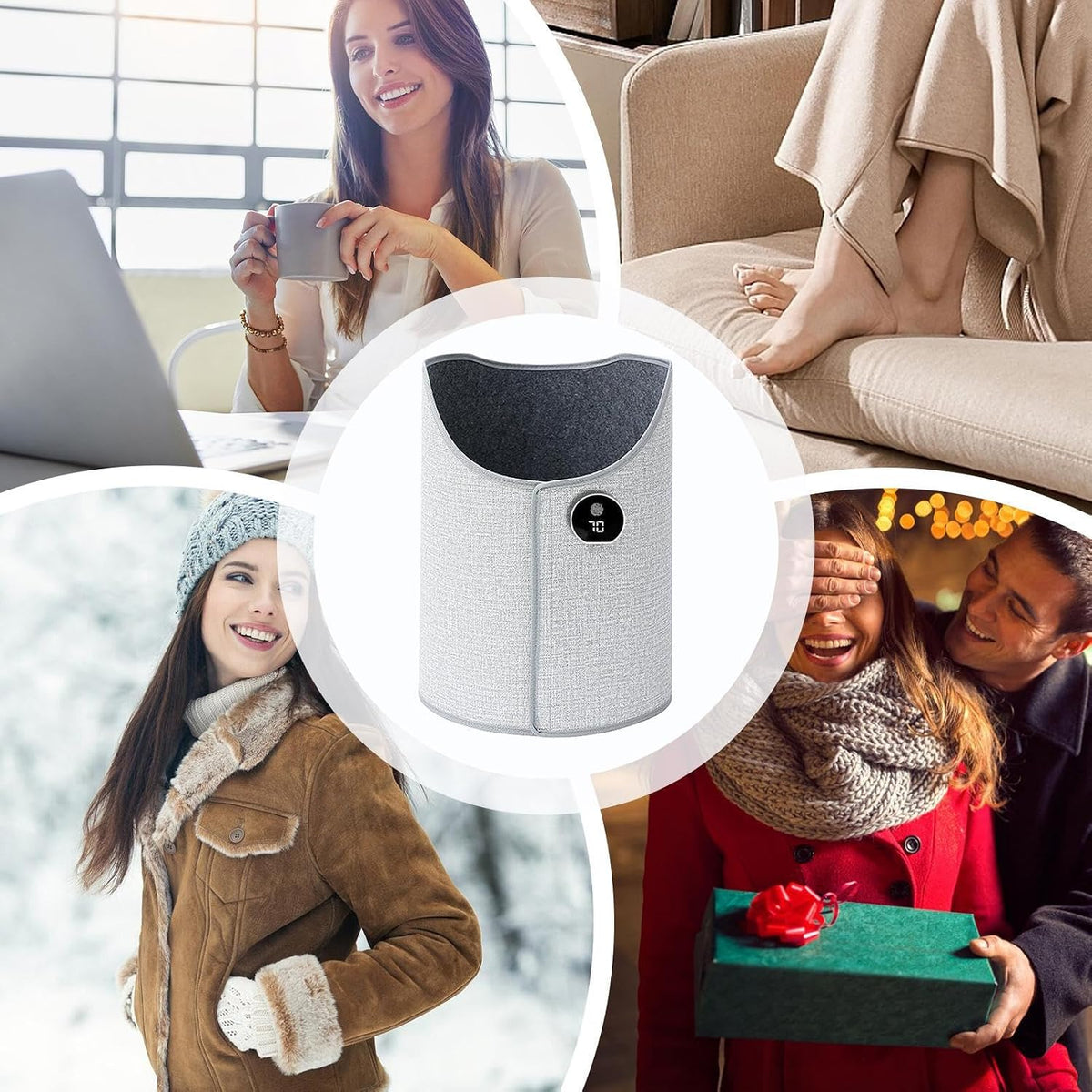 TYII™ 360° Electric Foot & Leg Warmer – 5-Level Under Desk Heater with Digital Display