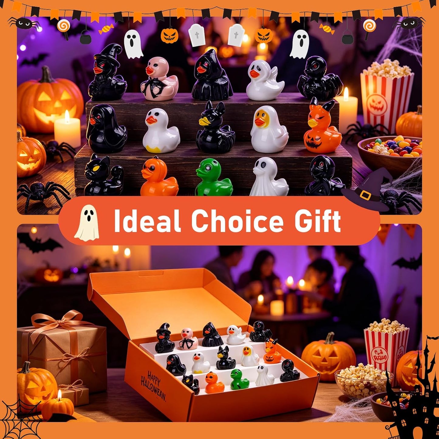 🎃 50PCS Mini Halloween Resin Ducks – 15 Spooky-Cute Styles