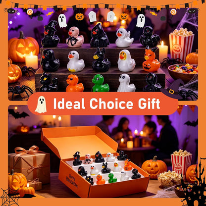 🎃 50PCS Mini Halloween Resin Ducks – 15 Spooky-Cute Styles