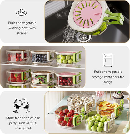 🥬 Tyiipro™  3-in-1 Fruit & Vegetable Washing Bowl with Strainer