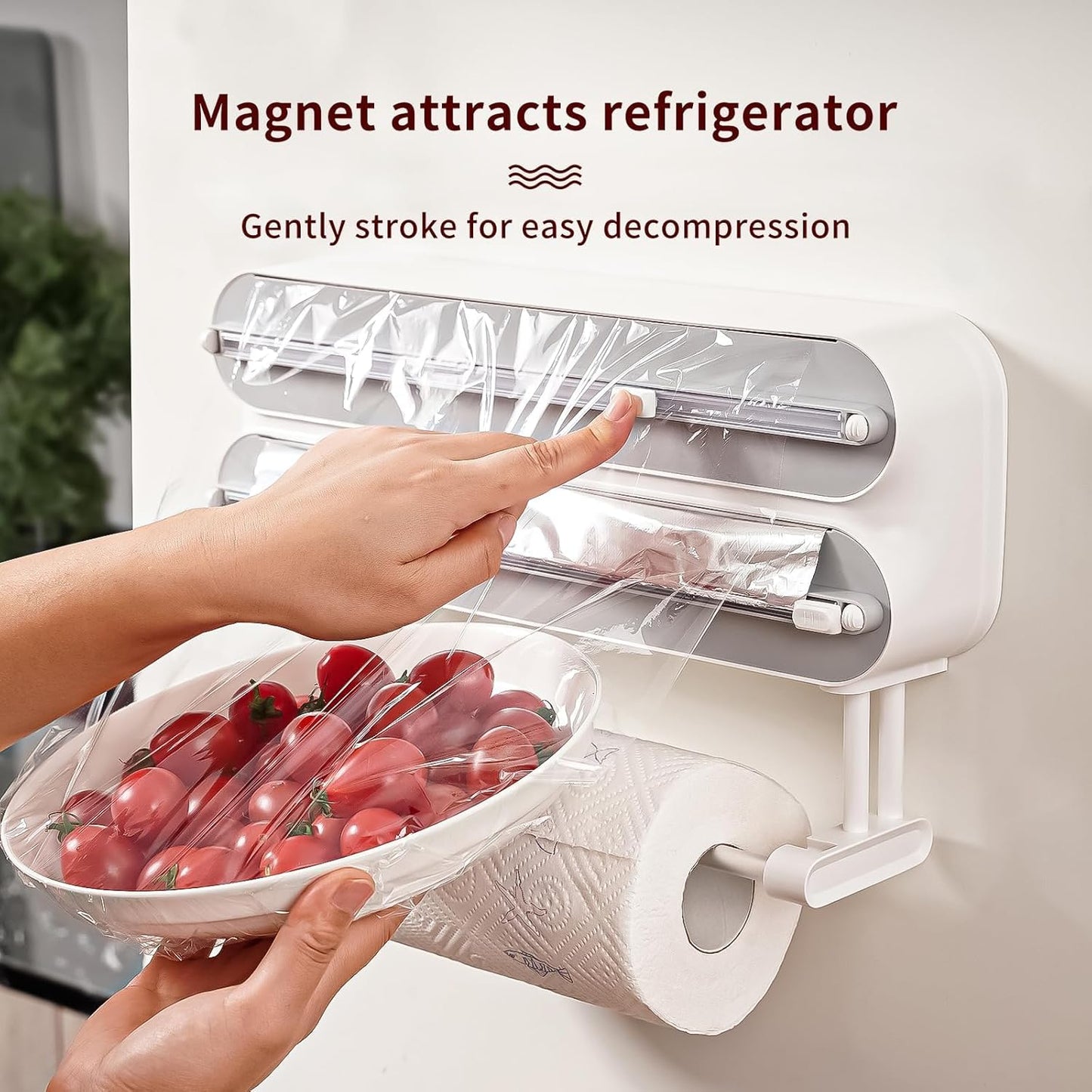 Magnetic Kitchen Roll & Wrap Dispenser for Kitchen Storage