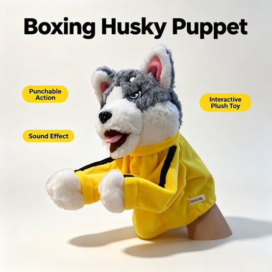 Hand Puppets - Boxing Puppets, Kung Fu Animal Toys Husky Gloves, Birthday Party Pet Toys, Funny Gifts for Small Dogs and Cats to Play with