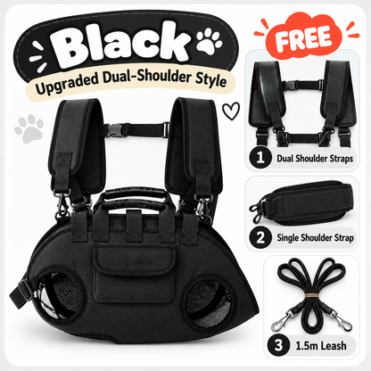 2-in-1 Pet Carrier Shoulder Bag & Backpack with Free Leash – Breathable Carrier for Small Dogs & Cats
